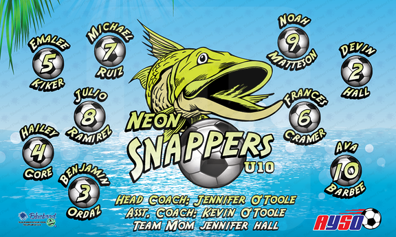 Neon Snapper Soccer team banner