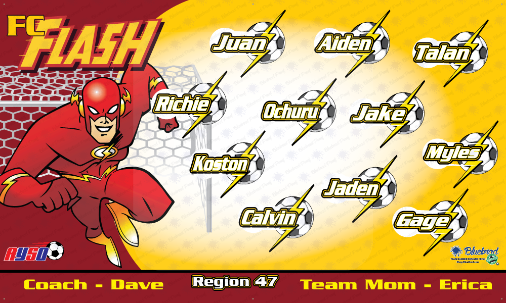 Flash soccer team banner