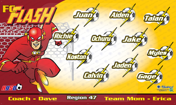 Flash soccer team banner