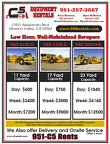 Single Side Pricing Flyer for C5 Equipment rentals 