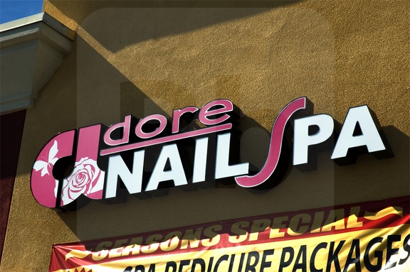 adore Nail Spa Riverside - Channel lettering in the daytime