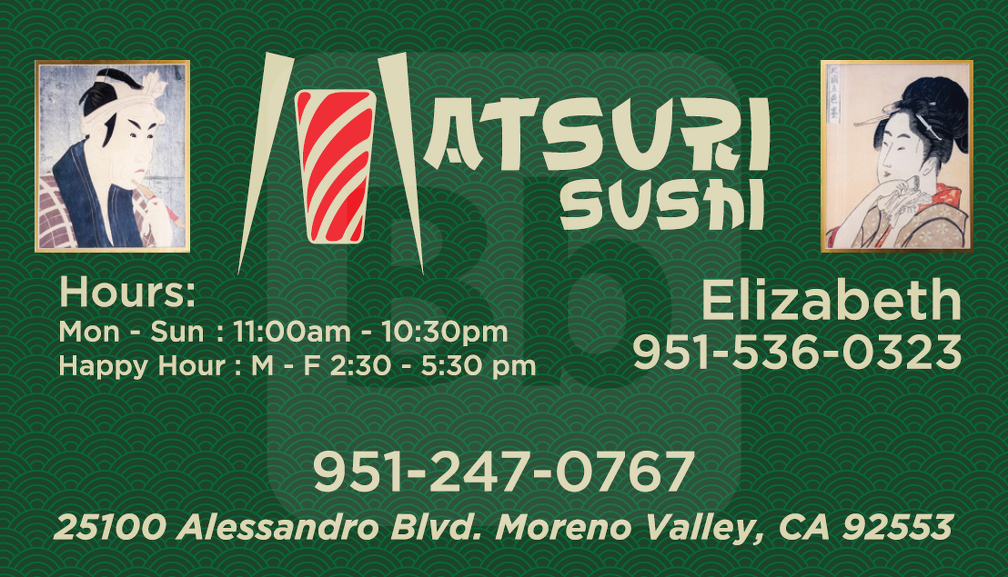 Matsuri Sushi business cards