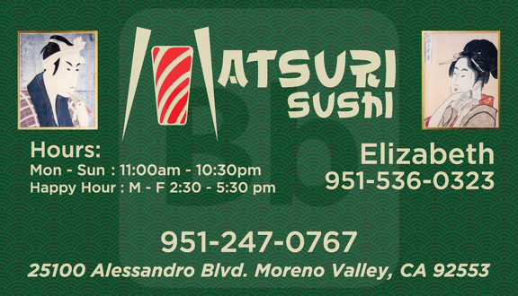 Matsuri Sushi business cards