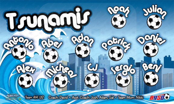 Tsunamis soccer team banner