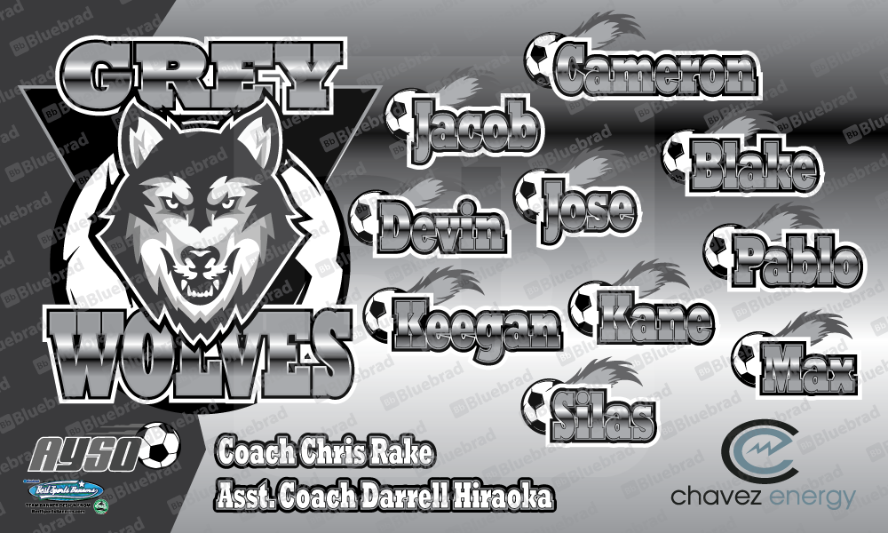 Grey Wolves soccer team banner