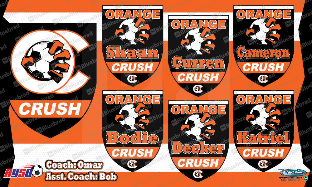 Orange Crush Soccer Team Banner