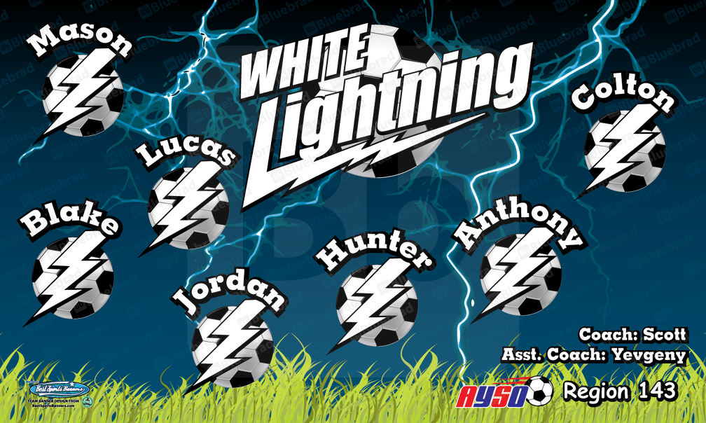 White Lightning Soccer team banner