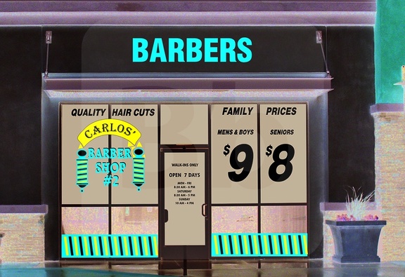 Carlos Barber Shop Vindow vinyl