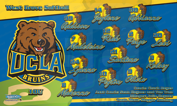 UCLA Bruins Softball team banner