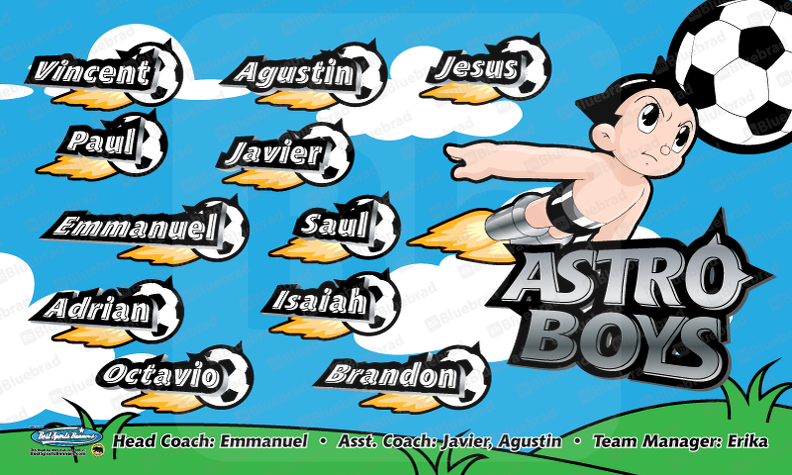 Astro boy Soccer Team Banner