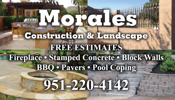 Morales Construction and landscape business card