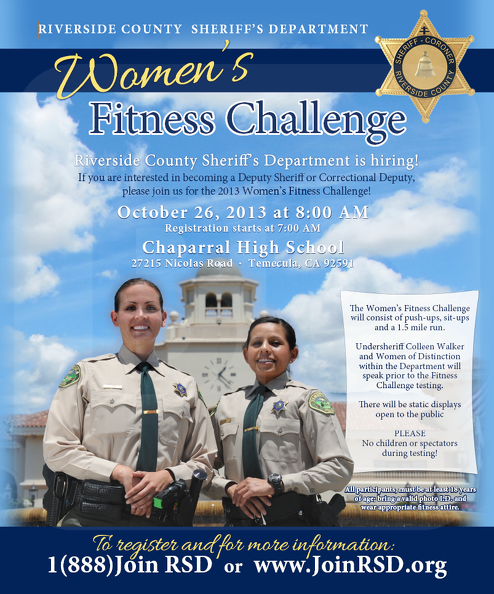 Riverside Sherif Department Womans Fitness challenge poster