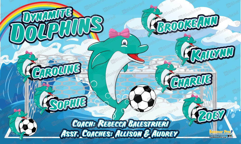 Dynamite Dolphins Soccer Team Banner