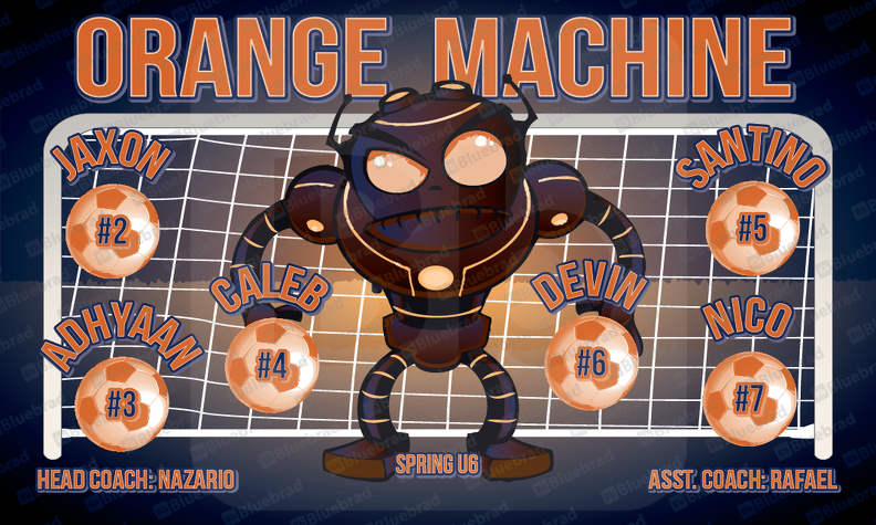 Orange Machine Soccer team banner