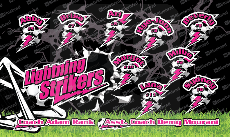 Lightning Strikers Soccer team banner
