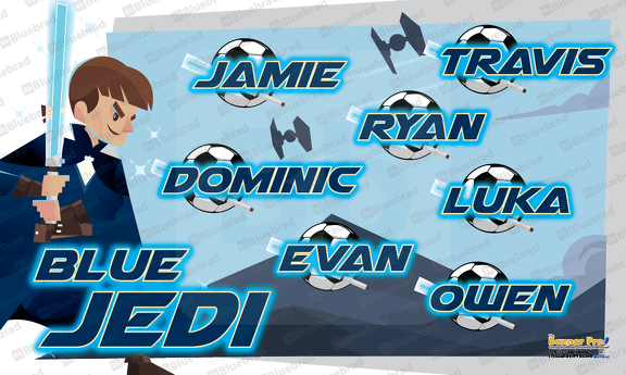 Blue Jedi Soccer Team Banner
