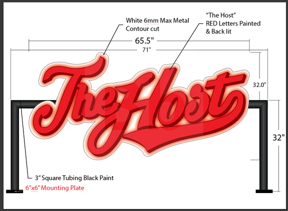The Host Channel Lettering