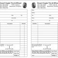 Desert eagle tires - Draft invoice NCR form 