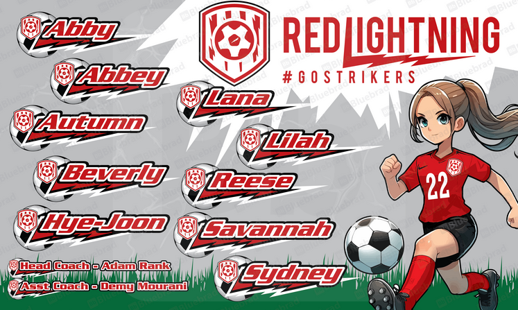 Red Lightining soccer team banner