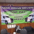 Now Hiring drivers banner